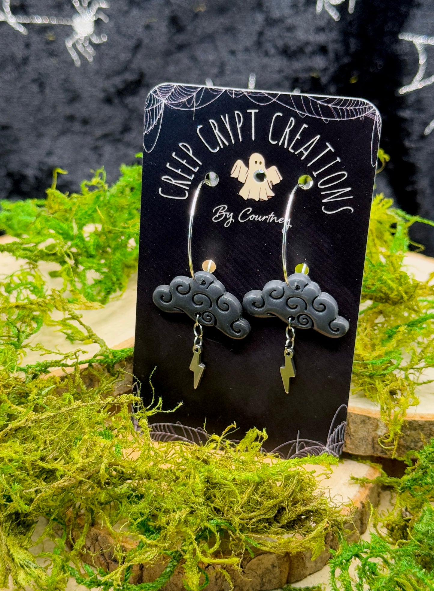 Preorder - Storm Cloud Hoop Earrings