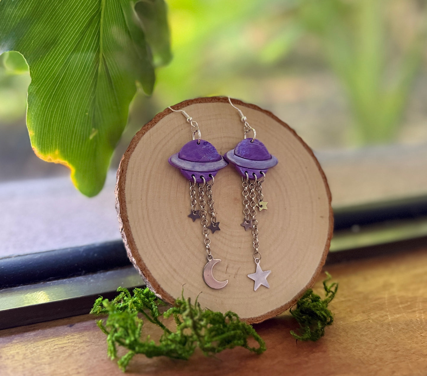 Purple Outer Space Earrings