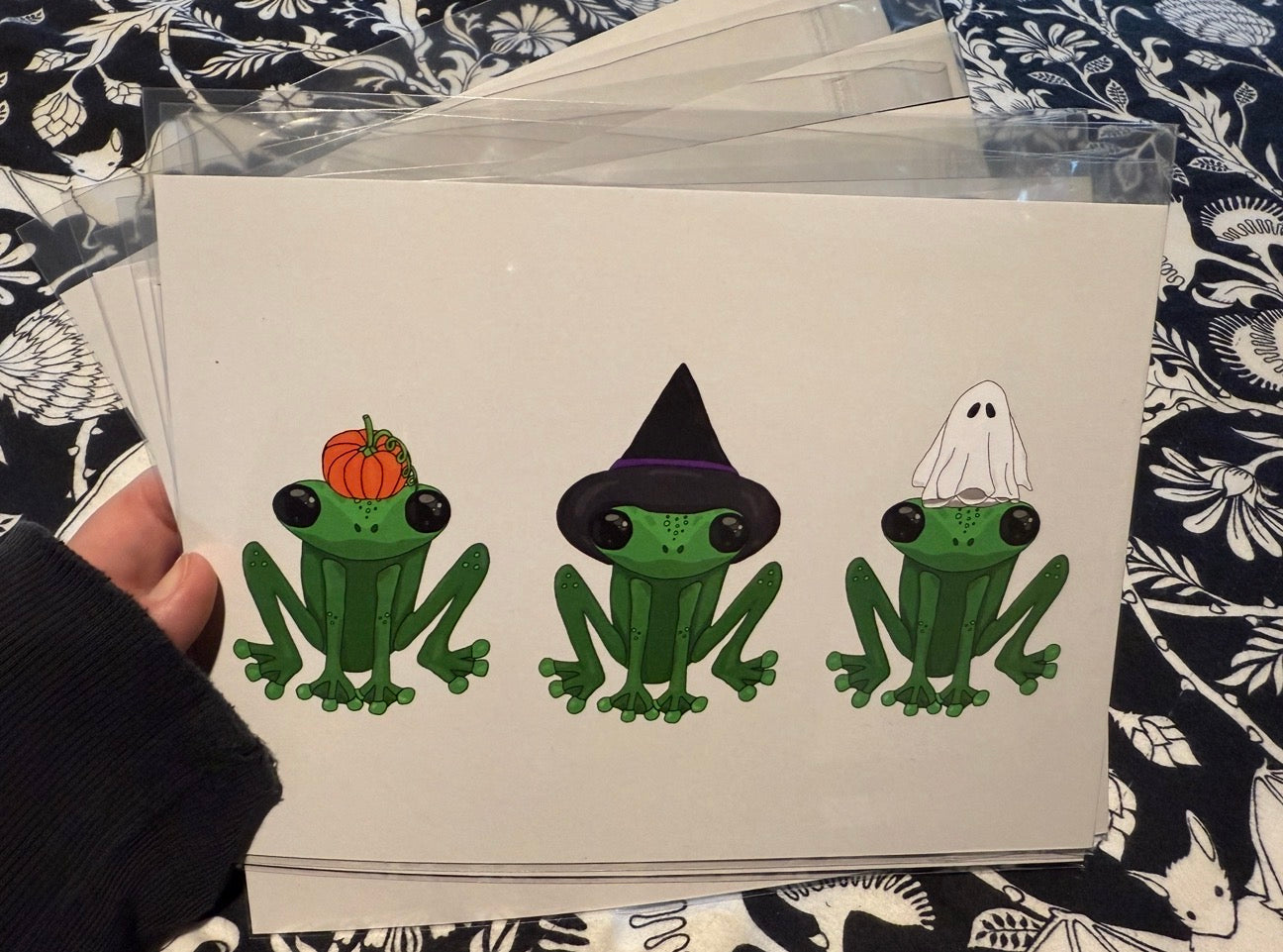 Spooky Frogs Art Print