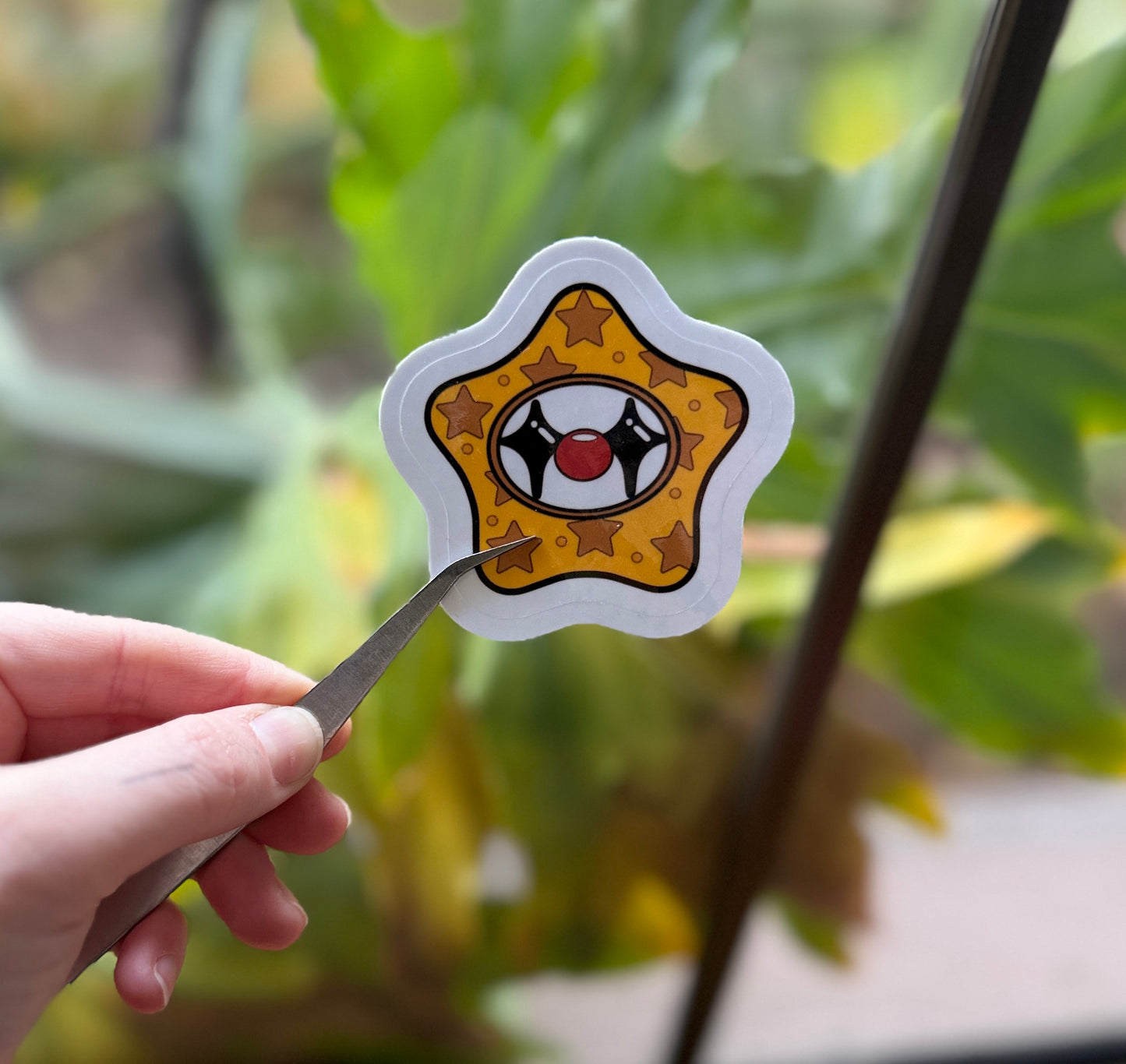 Yellow Clown Star Sticker