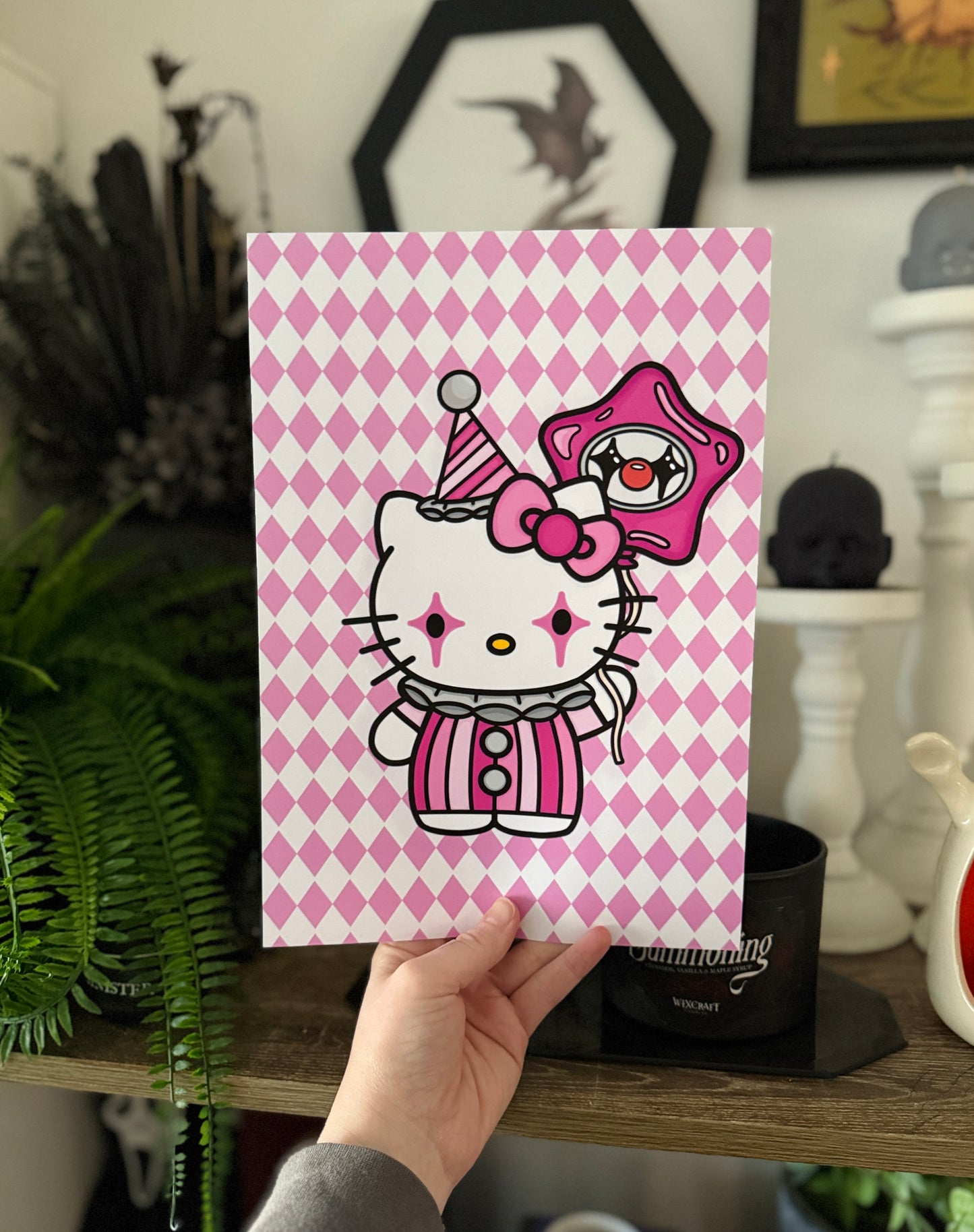 Clown Hello Kitty Art Print