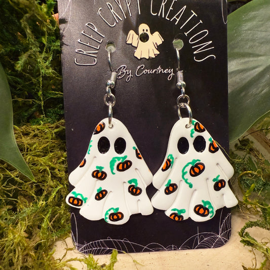 Pumpkin Ghost Earrings