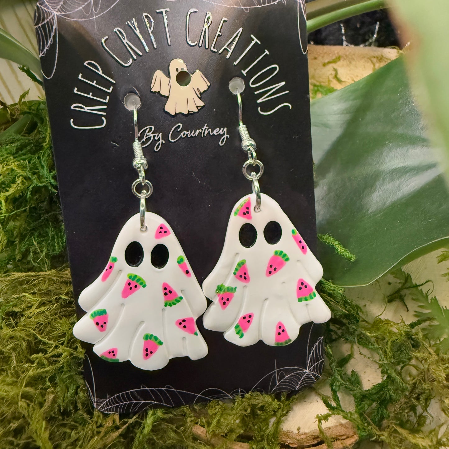 Watermelon Ghost Earrings