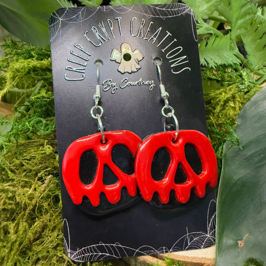 Large Red Poison Apple Earrings