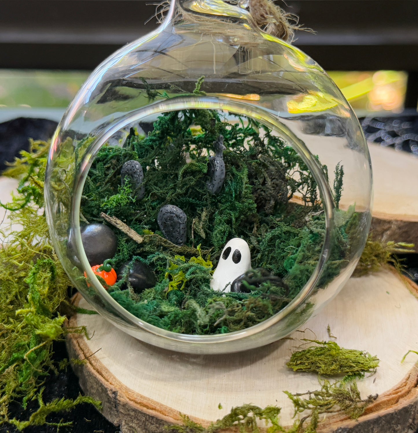 Ghost & Graveyard Small Hanging Terrarium Dome