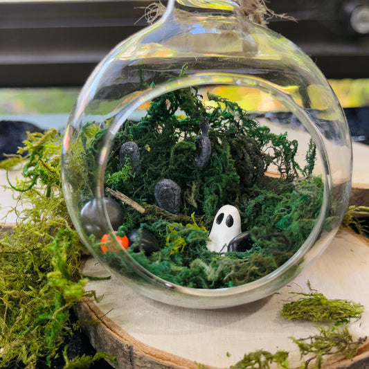 Ghost & Graveyard Small Hanging Terrarium Dome