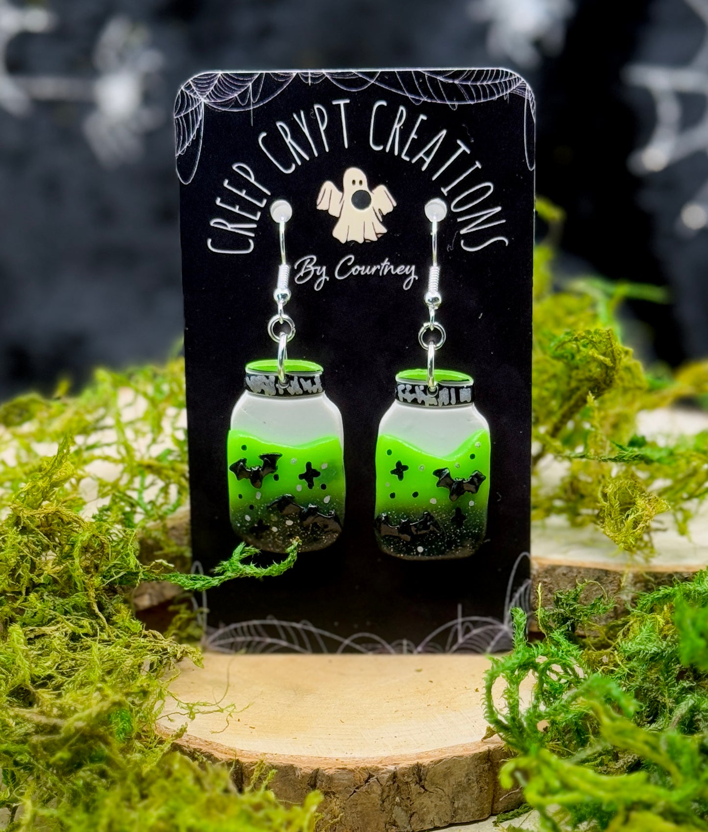 Bats In Jar Earrings