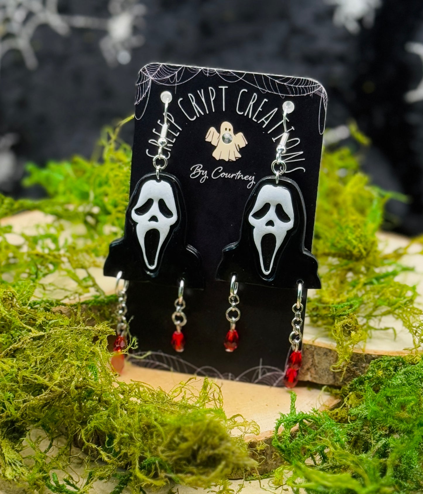 Black Ghost Face Earrings