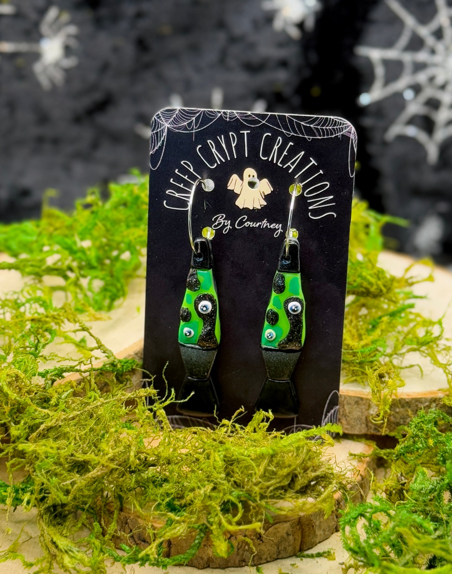 Green Lava Lamp Hoop Earrings