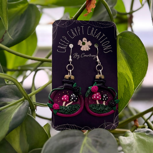 Mushroom Terrarium Earrings