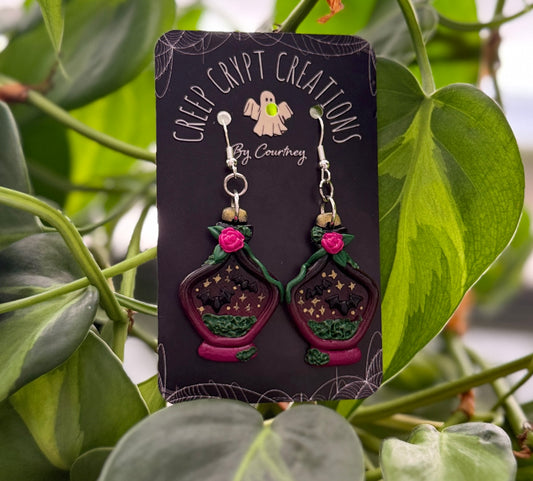Bat Terrarium Earrings