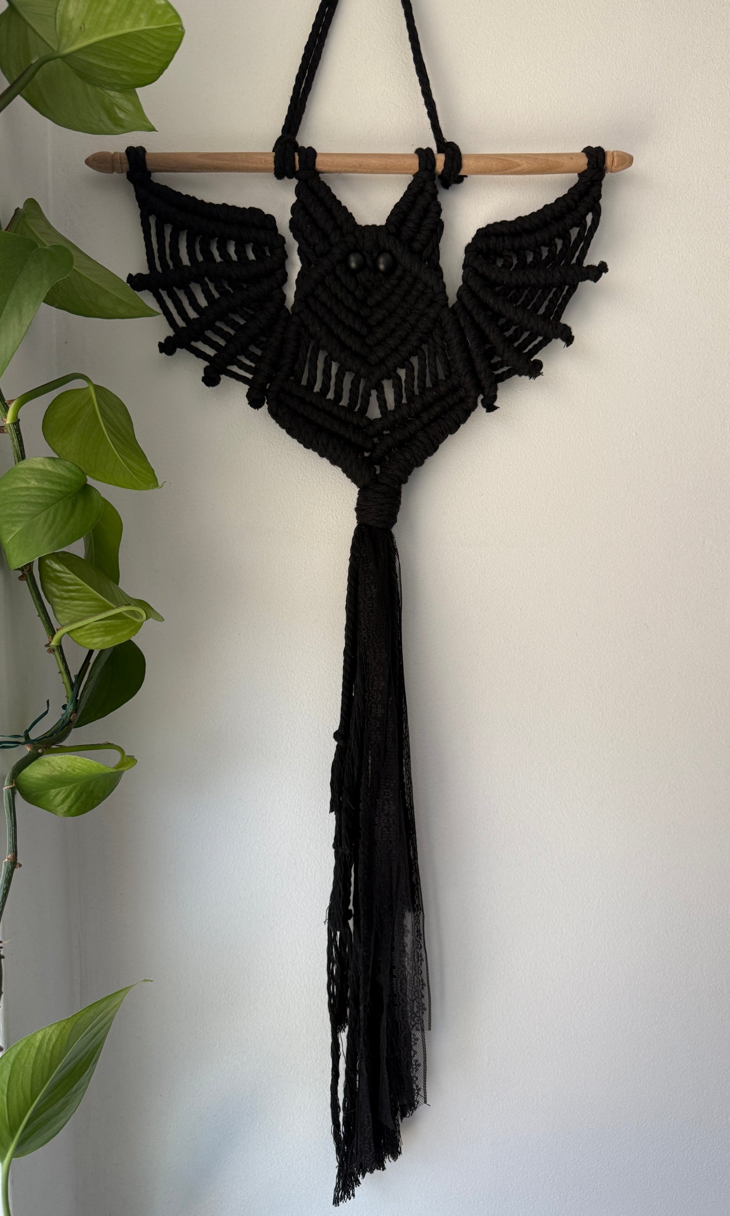 Extra Large Bat Macrame Wall Hanging