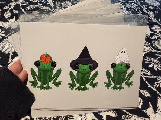 Spooky Frogs Art Print