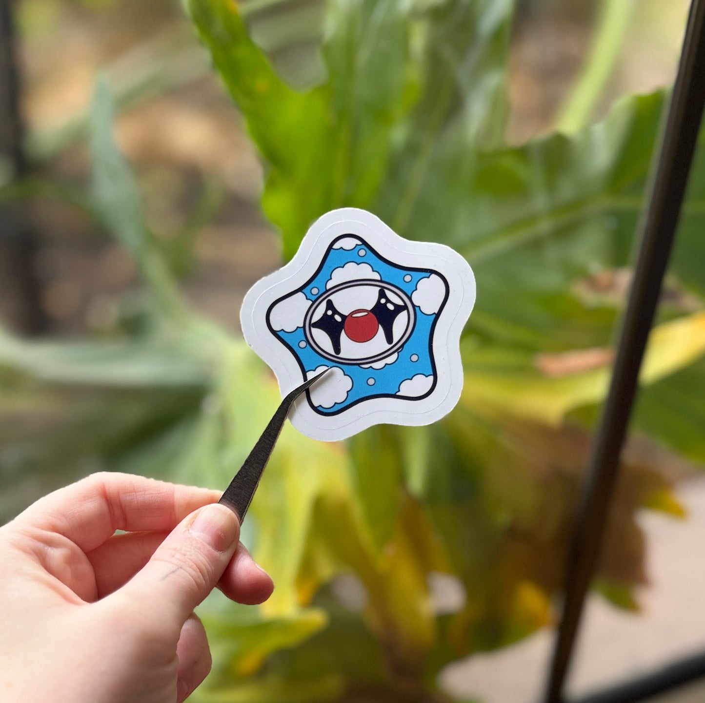 Blue Clown Star Sticker