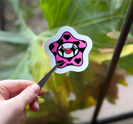 Pink Clown Star Sticker