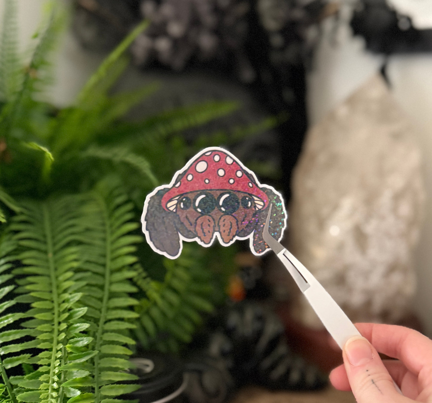 Mushroom Jumping Spider Sticker